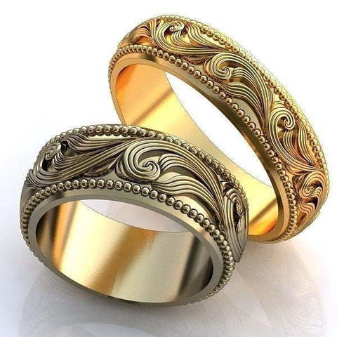 Необычные обручальные кольца без камней AOG-obr-168 из Желтое золото от Ювелирный салон Art of glow 1