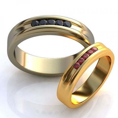 Обручальные кольца с рубинами и бриллиантами AOG-obr-460 из Желтое золото от Ювелирный салон Art of glow 1