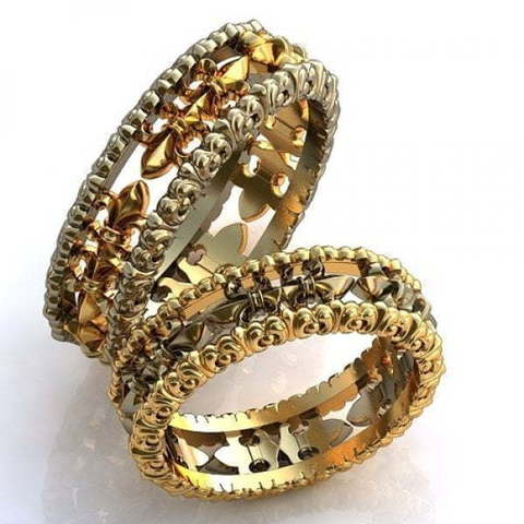 Обручальные кольца из желто-белого золота AOG-obr-628 из Комбинированные от Ювелирный салон Art of glow 1