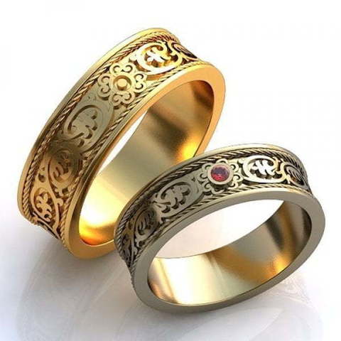 Обручальные кольца эксклюзивного дизайна AOG-obr-795 из Желтое золото от Ювелирный салон Art of glow 1