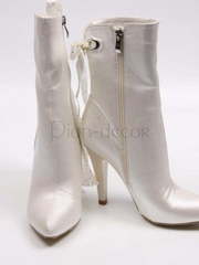 Свадебные ботильоны айвори с лентой от  1