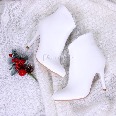 Свадебные белые ботильоны от  3