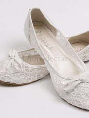 Свадебные белые кружевные балеточки от  1