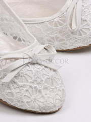 Свадебные белые кружевные балеточки от  2
