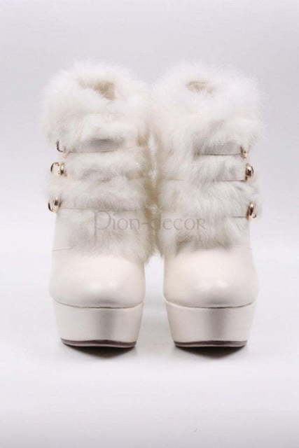 Свадебные ботильоны с мехом от  3