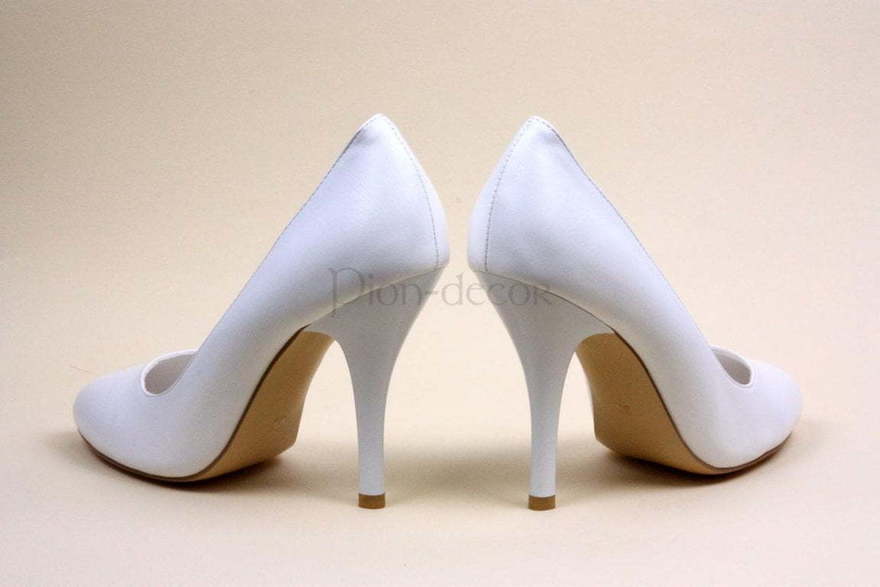 Свадебные белые лодочки от  2
