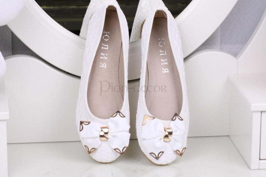 Свадебные балетки Плетение белые от  2