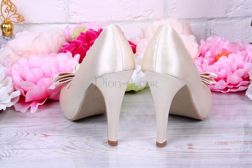 Атласные свадебные туфельки Золушка айвори от  2