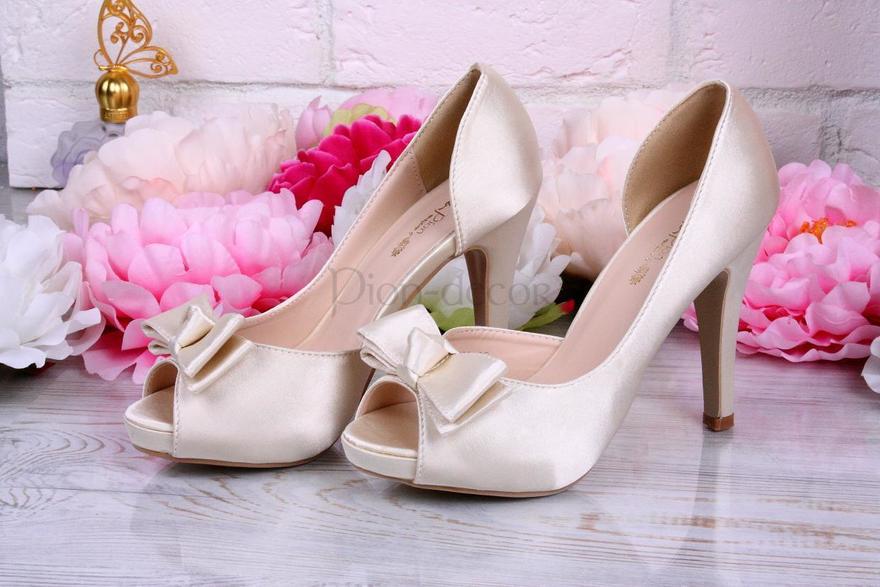 Атласные свадебные туфельки Золушка айвори от  3