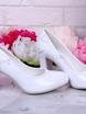 Туфли невесты Classic с жемчугом, белые на широком каблуке от  1
