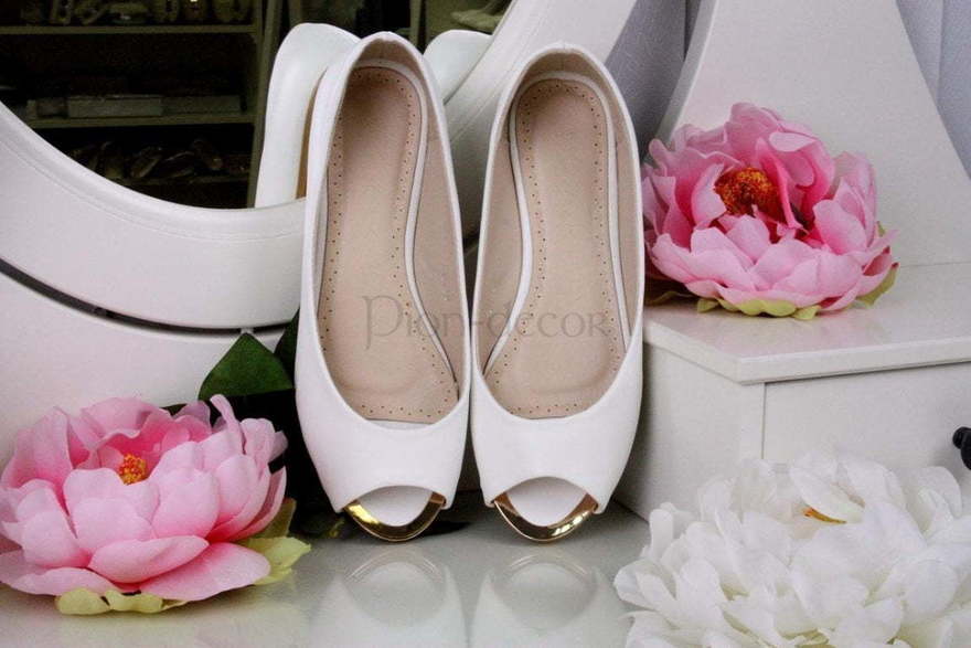 Свадебные открытые балетки от  2