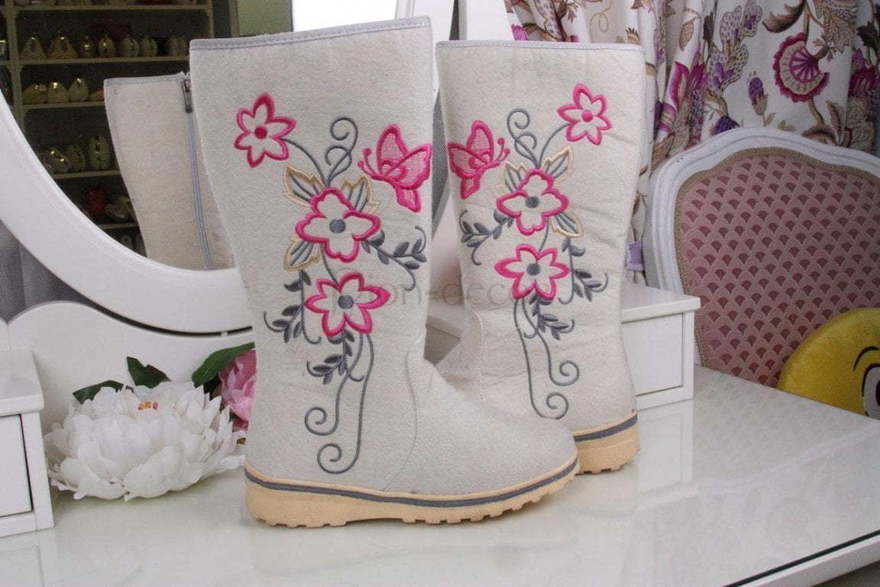 Свадебные валенки Розовые цветочки от  2