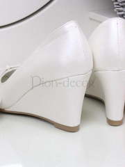 Свадебные туфельки на танкетке Мираж айвори от  2