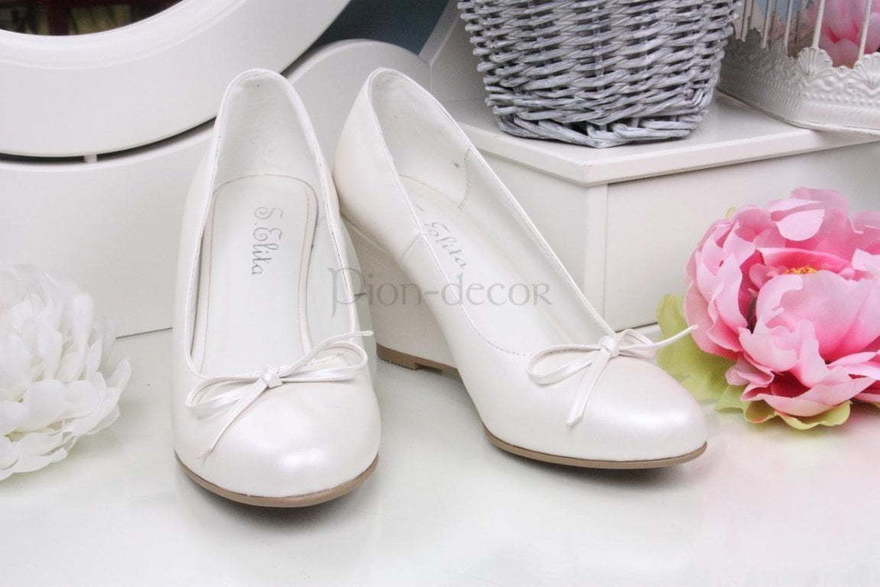 Свадебные туфельки на танкетке Мираж айвори от  3