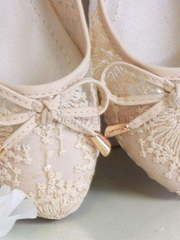 Кружевные свадебные балетки La femme айвори от  2
