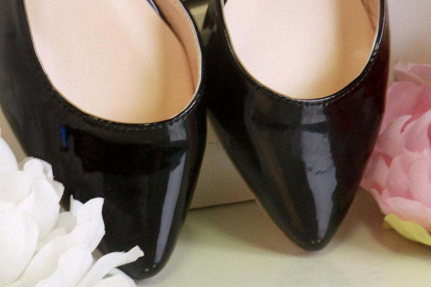 Свадебные балетки Grazie - черный лак от  2