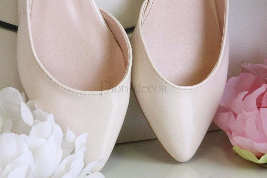 Свадебные балетки Grazie - айвори лак от  2