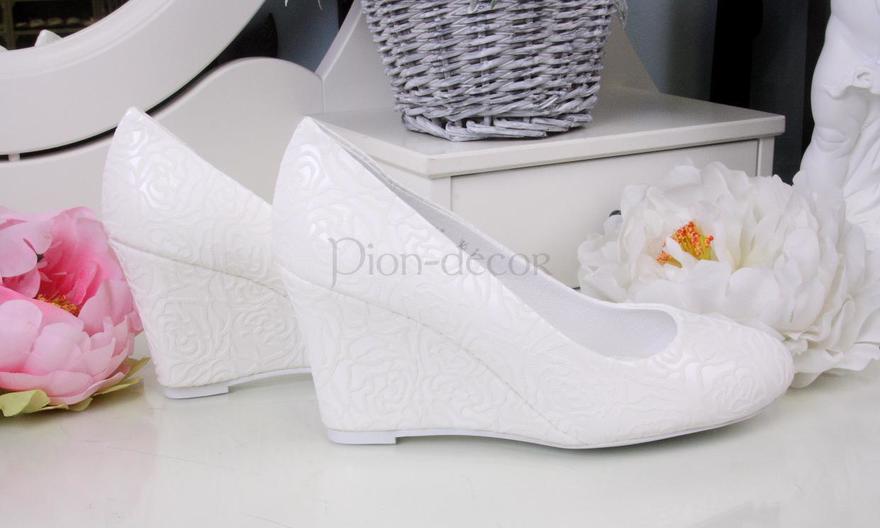 Свадебные туфли Пионы на мини танкетке от  2