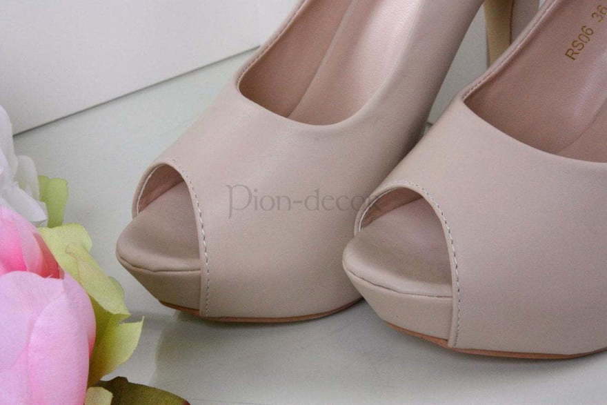 Свадебные туфли Viva айвори, с открытым пальцем от  3