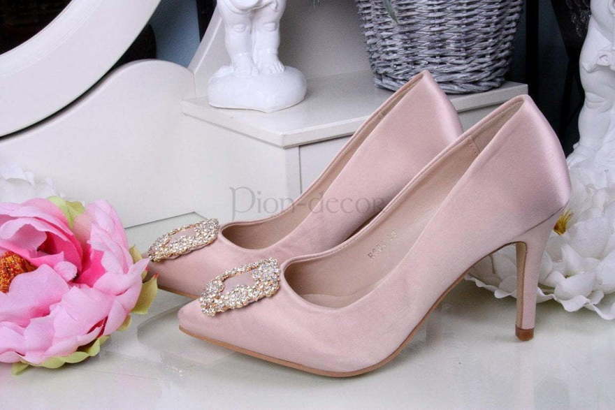 Свадебные туфли невесты Nude с брошью от  2