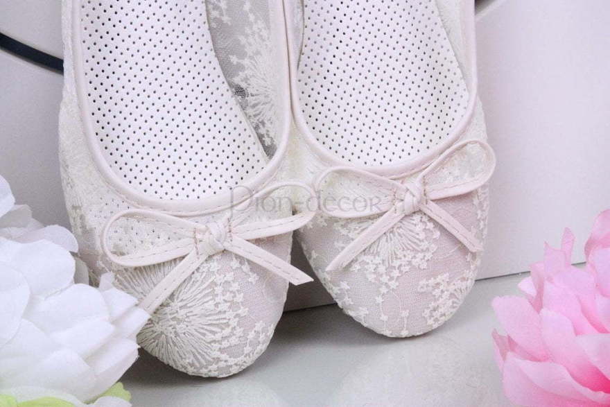 Свадебные балетки Brigida с батиком айвори от  2