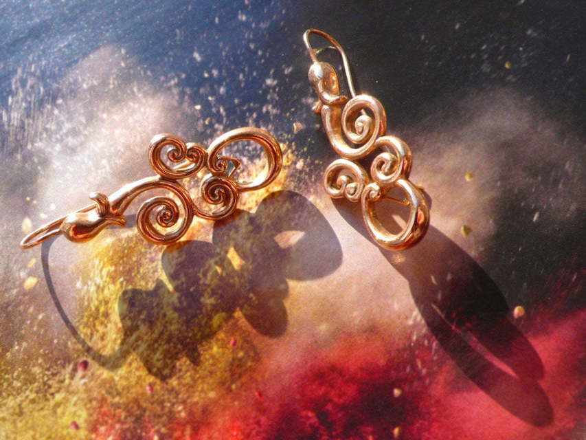 Серьги Золотой орнамент из Розовое (красное) золото от Ювелирный салон Jewellery Art 3