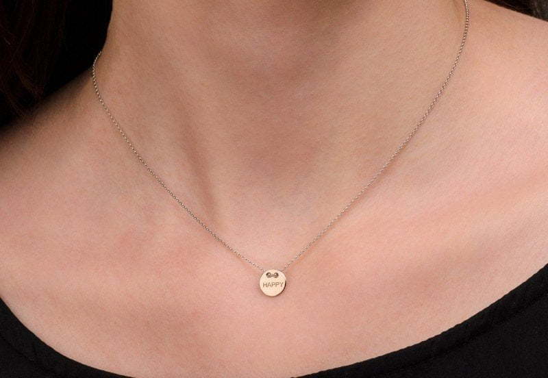 Золотое колье с монеткой и гравировкой AOG-YMN-0002 из Розовое (красное) золото от Ювелирный салон Art of glow 2