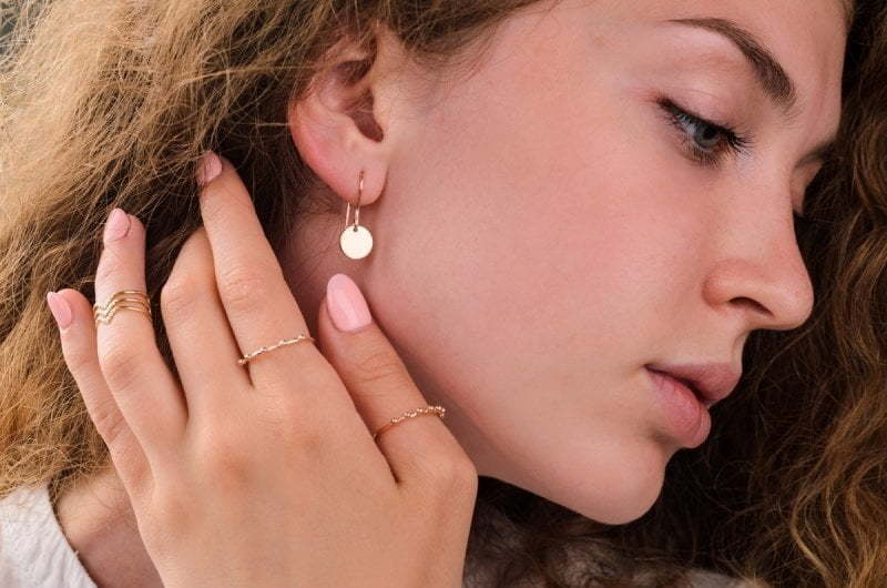 Золотые серьги с монетами AOG-SE-0023R из Желтое золото от Ювелирный салон Art of glow 2