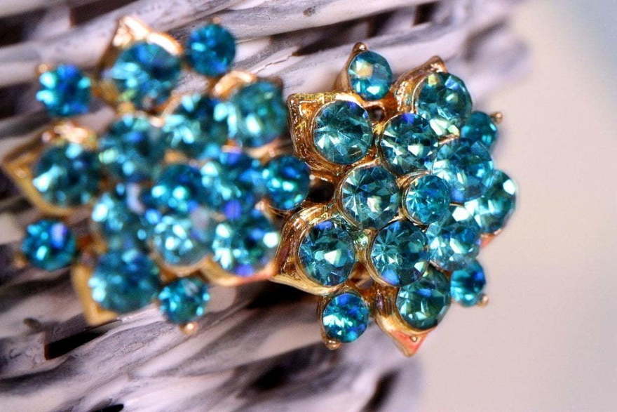 Серьги Звездочки бирюза из Позолоченная бижутерия от  3