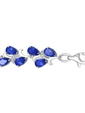 Красивый браслет из серебра с синим фианитом из Серебро от Ювелирный салон ROYAL DIAMONDS 1