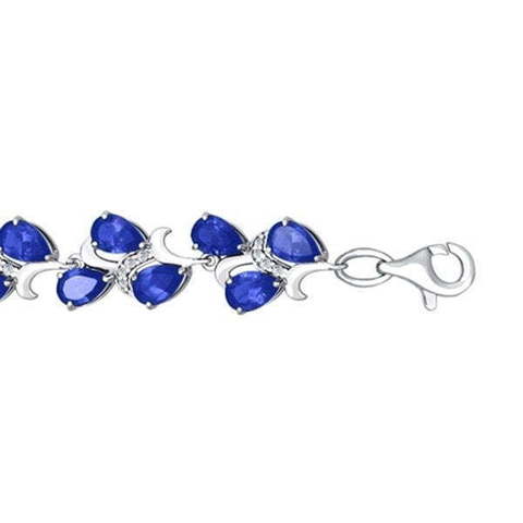 Красивый браслет из серебра с синим фианитом из Серебро от Ювелирный салон ROYAL DIAMONDS 1