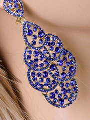 Серьги Узорные синие из Позолоченная бижутерия от  2