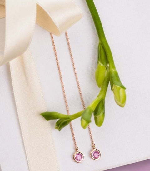 Серьги с мультисапфирами AOG-SE-0024 из Розовое (красное) золото от Ювелирный салон Art of glow 2