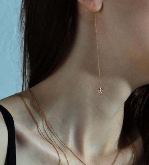 Серьги с мультисапфирами AOG-SE-0024 из Розовое (красное) золото от Ювелирный салон Art of glow 3