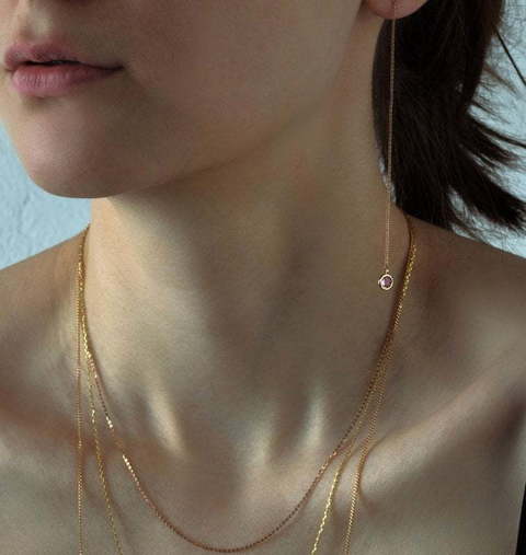 Серьги с мультисапфирами AOG-SE-0024 из Розовое (красное) золото от Ювелирный салон Art of glow 4