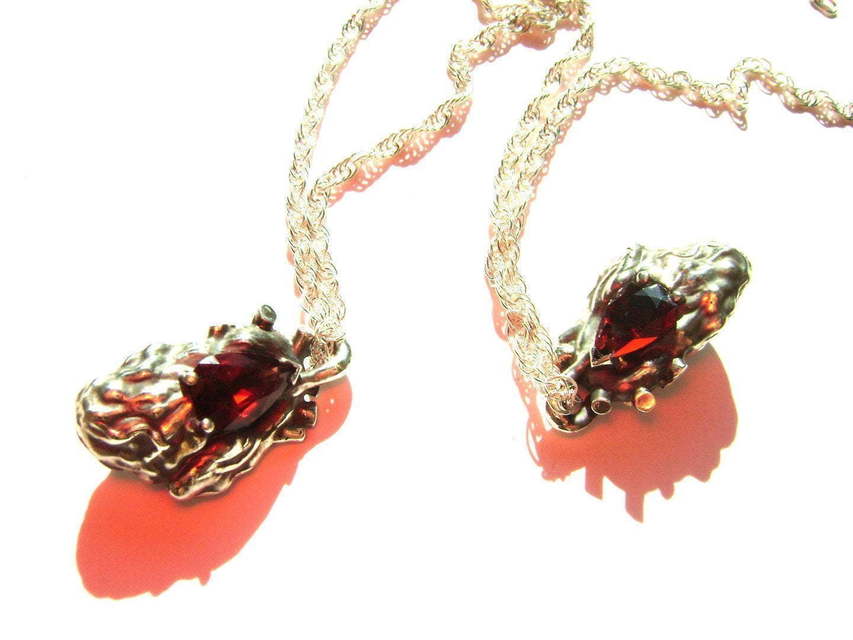 Подвеска Сердце-Гранат из Серебро от Ювелирный салон Jewellery Art 4