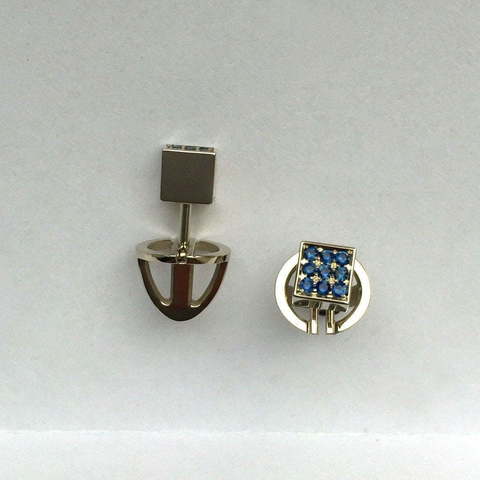 Серьги Куб из Белое золото, Серебро от Ювелирный салон Jewellery Art 2