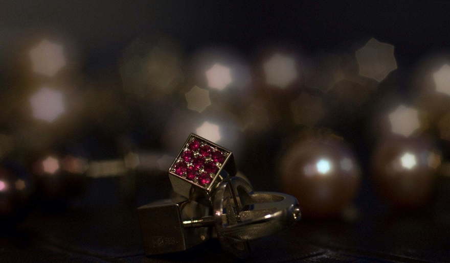 Серьги Куб из Белое золото, Серебро от Ювелирный салон Jewellery Art 3