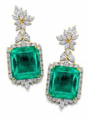 Роскошные бриллиантовые серьги с изумрудами AOG-DE-0019 из Желтое золото от Ювелирный салон Art of glow 1