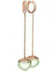 Серьги с бриллиантами и празиолитами редкой огранки AOG-DE-001PRZ из Розовое (красное) золото от Ювелирный салон Art of glow 1