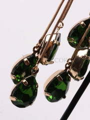 Серьги Капли зеленые из Позолоченная бижутерия от  2