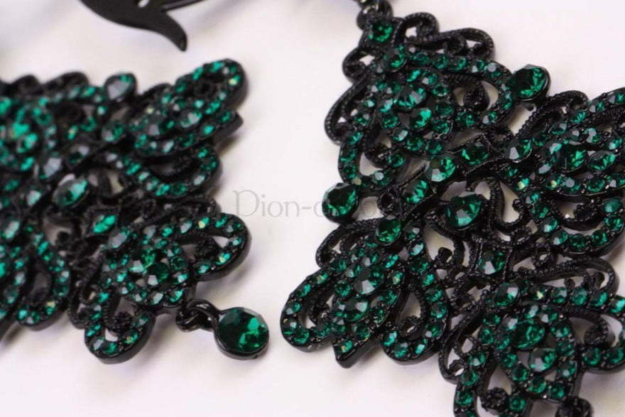 Серьги Роскошные изумрудные из Другие материалы от  3