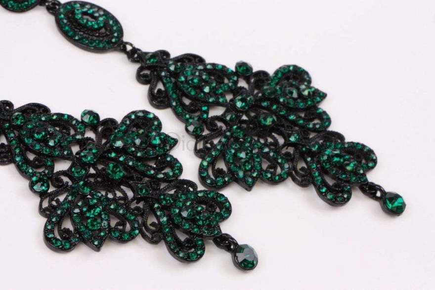 Серьги Роскошные изумрудные из Другие материалы от  4