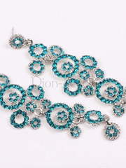 Серьги Круговорот бирюзовые из Посеребренная бижутерия от  1