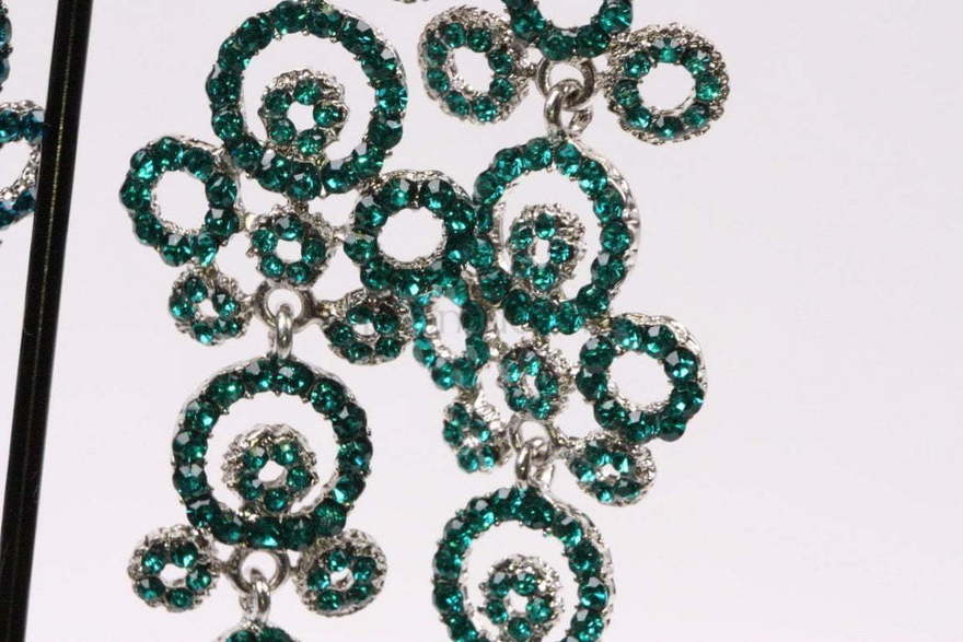 Серьги Круговорот бирюзовые из Посеребренная бижутерия от  4