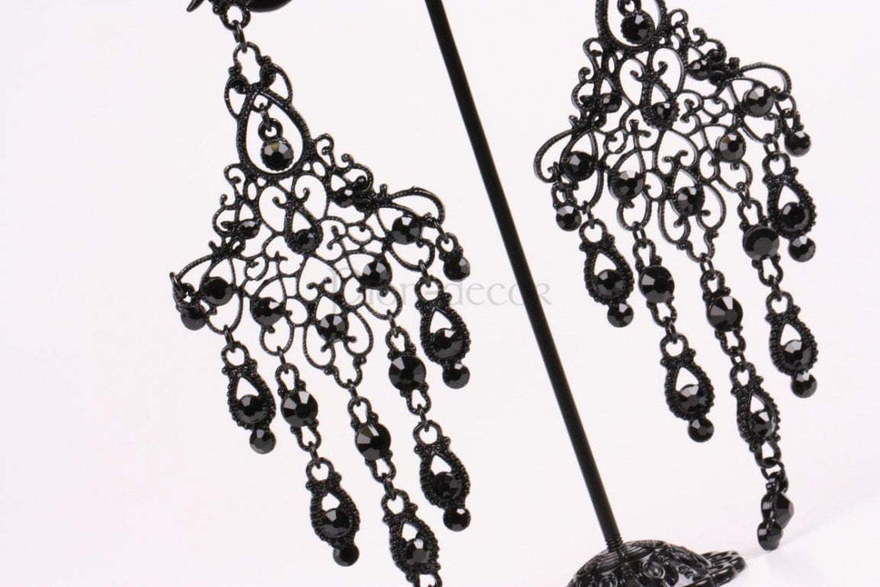 Серьги Черные ромбики из Другие материалы от  3