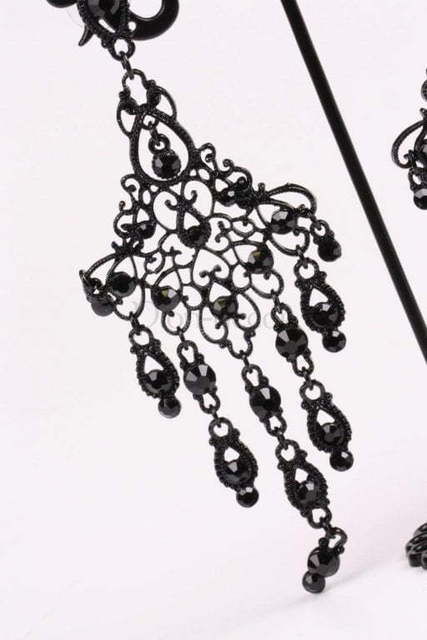 Серьги Черные ромбики из Другие материалы от  4