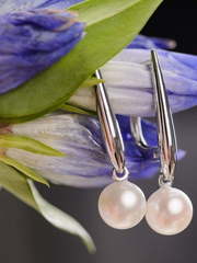 Золотые серьги с жемчугом AOG-SE-0025 из Белое золото от Ювелирный салон Art of glow 1