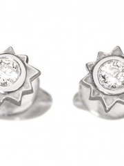 Серьги пусеты в виде звездочек с бриллиантами AOG-SE-0012W из Белое золото от Ювелирный салон Art of glow 1