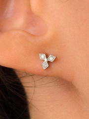 Серьги пусеты из белого золота с бриллиантами AOG-SE-0017 из Белое золото от Ювелирный салон Art of glow 2